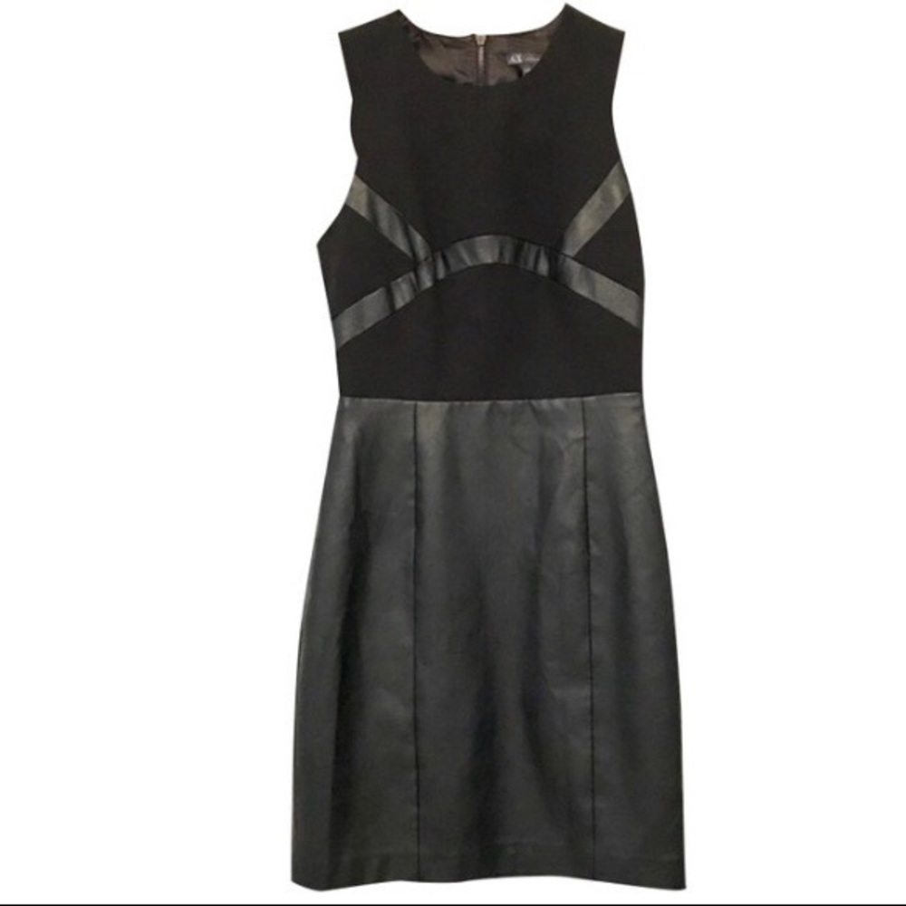 ⬇️ $85 A|X | Faux-Leather Trimmed Dress